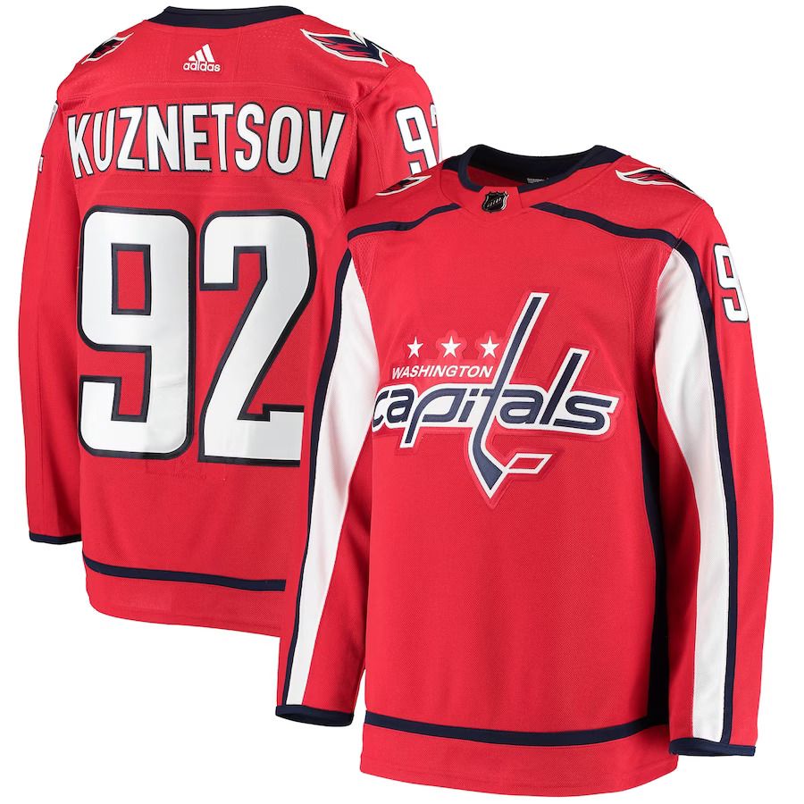 Men Washington Capitals #92 Evgeny Kuznetsov adidas Red Home Authentic Player NHL Jersey